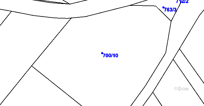 Parcela st. 700/10 v KÚ Pavlov u Ledče nad Sázavou, Katastrální mapa