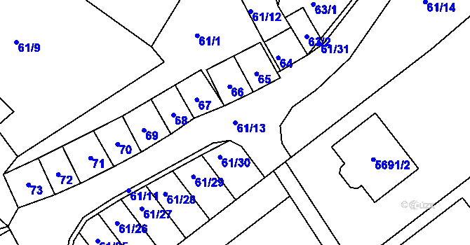 Parcela st. 61/13 v KÚ Pavlov u Dolních Věstonic, Katastrální mapa