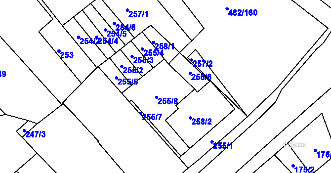 Parcela st. 255/1 v KÚ Pavlov u Dolních Věstonic, Katastrální mapa