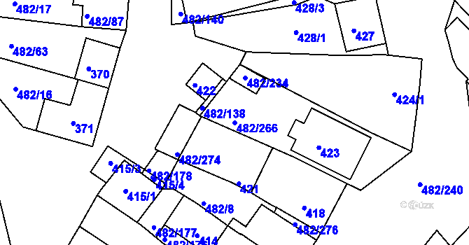 Parcela st. 482/266 v KÚ Pavlov u Dolních Věstonic, Katastrální mapa