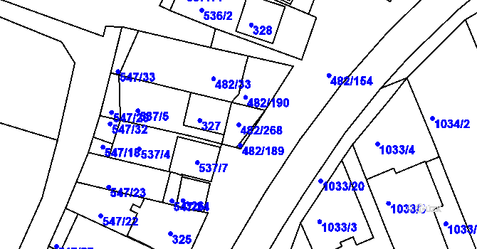 Parcela st. 482/268 v KÚ Pavlov u Dolních Věstonic, Katastrální mapa