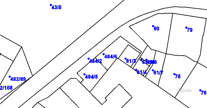 Parcela st. 484/6 v KÚ Pavlov u Dolních Věstonic, Katastrální mapa