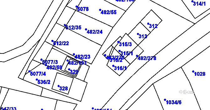 Parcela st. 482/270 v KÚ Pavlov u Dolních Věstonic, Katastrální mapa
