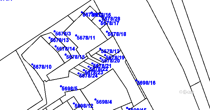 Parcela st. 5678/19 v KÚ Pavlov u Dolních Věstonic, Katastrální mapa