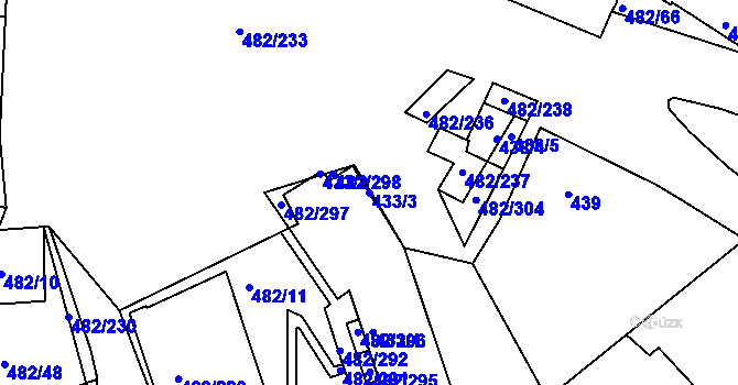 Parcela st. 433/3 v KÚ Pavlov u Dolních Věstonic, Katastrální mapa