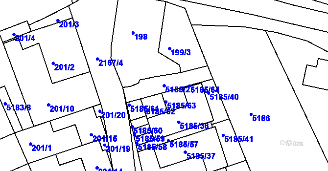 Parcela st. 5185/2 v KÚ Pavlov u Dolních Věstonic, Katastrální mapa