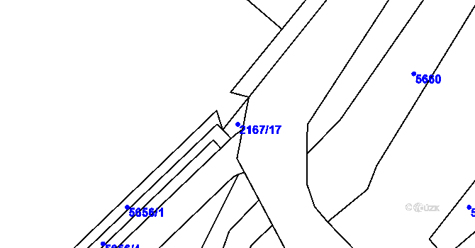 Parcela st. 2167/17 v KÚ Pavlov u Dolních Věstonic, Katastrální mapa
