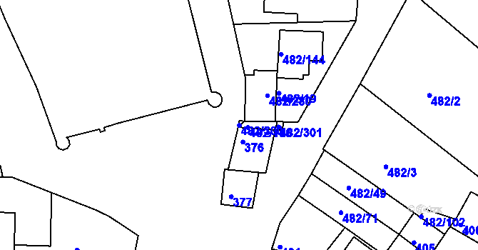 Parcela st. 482/300 v KÚ Pavlov u Dolních Věstonic, Katastrální mapa