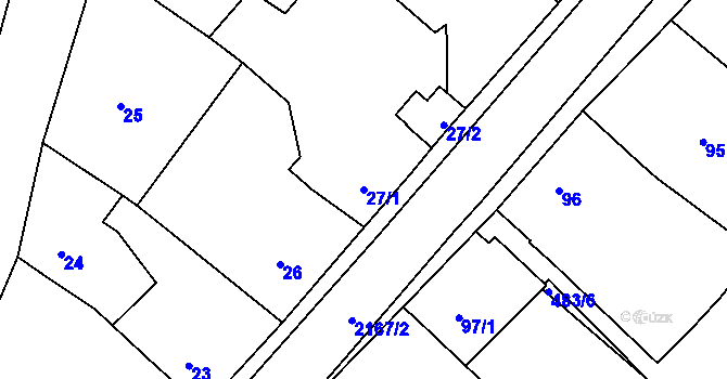 Parcela st. 27/1 v KÚ Pavlov u Dolních Věstonic, Katastrální mapa