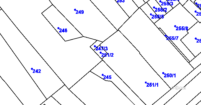 Parcela st. 251/2 v KÚ Pavlov u Dolních Věstonic, Katastrální mapa