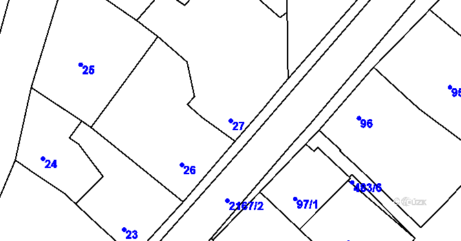 Parcela st. 27 v KÚ Pavlov u Dolních Věstonic, Katastrální mapa