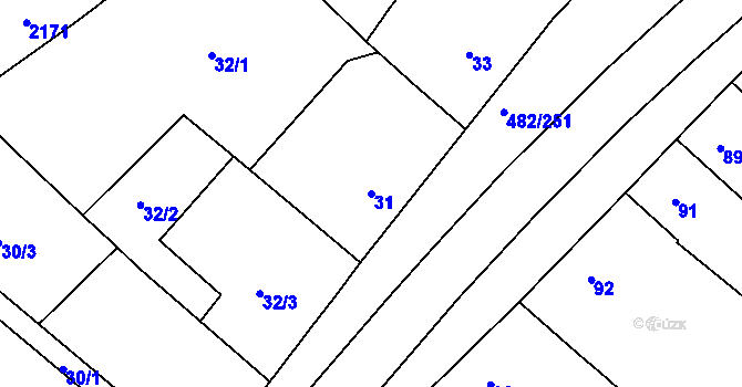 Parcela st. 31 v KÚ Pavlov u Dolních Věstonic, Katastrální mapa