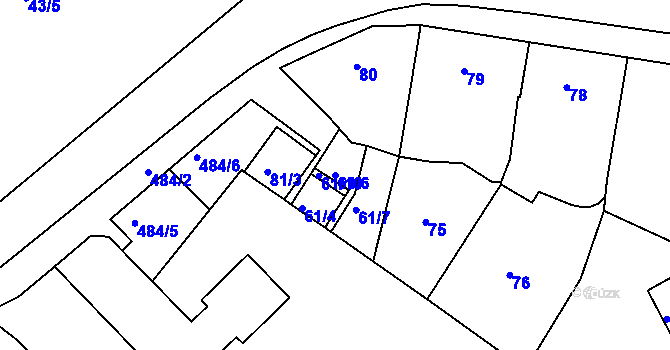 Parcela st. 61/6 v KÚ Pavlov u Dolních Věstonic, Katastrální mapa