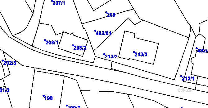 Parcela st. 213/2 v KÚ Pavlov u Dolních Věstonic, Katastrální mapa
