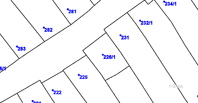Parcela st. 226 v KÚ Pavlov u Dolních Věstonic, Katastrální mapa