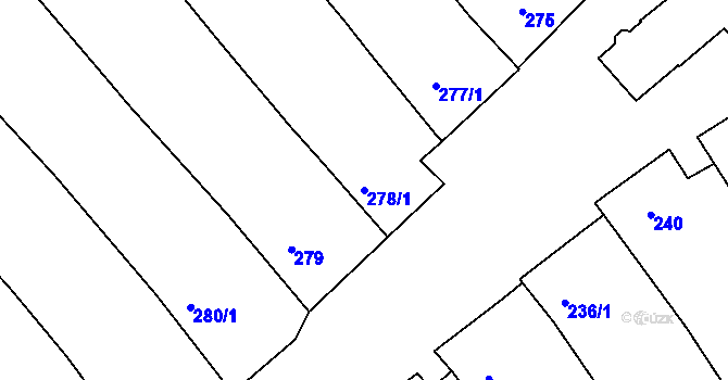 Parcela st. 278/1 v KÚ Pavlov u Dolních Věstonic, Katastrální mapa