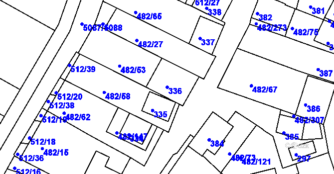 Parcela st. 336 v KÚ Pavlov u Dolních Věstonic, Katastrální mapa