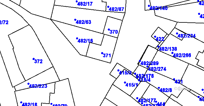 Parcela st. 371 v KÚ Pavlov u Dolních Věstonic, Katastrální mapa