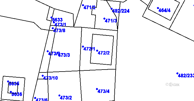 Parcela st. 472/2 v KÚ Pavlov u Dolních Věstonic, Katastrální mapa