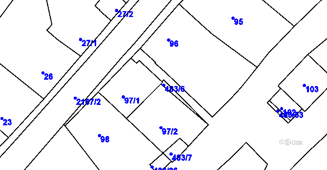 Parcela st. 483/6 v KÚ Pavlov u Dolních Věstonic, Katastrální mapa