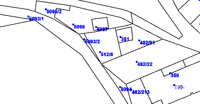 Parcela st. 512/8 v KÚ Pavlov u Dolních Věstonic, Katastrální mapa