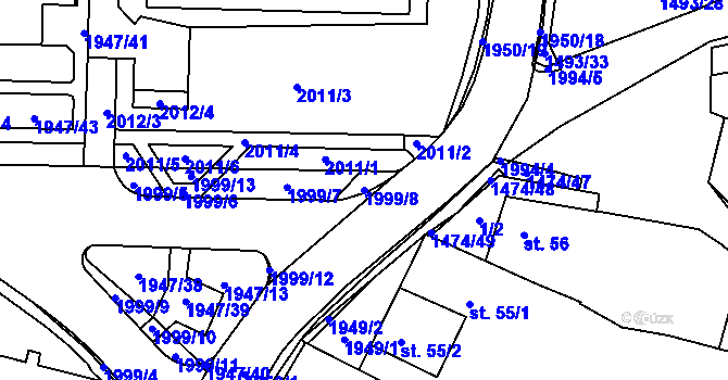 Parcela st. 1999/8 v KÚ Pavlov u Stonařova, Katastrální mapa