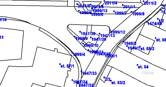 Parcela st. 1999/10 v KÚ Pavlov u Stonařova, Katastrální mapa