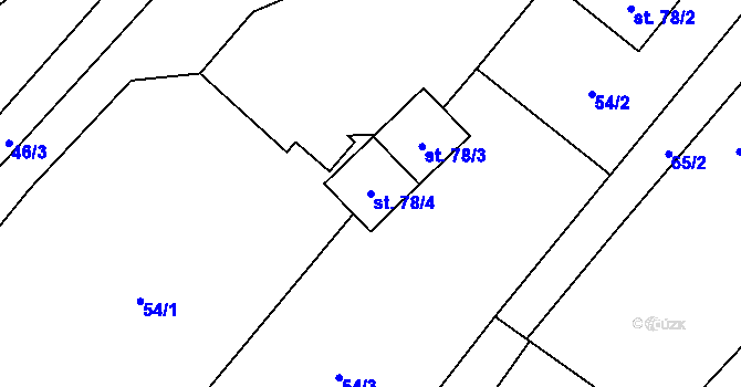 Parcela st. 78/4 v KÚ Pavlov, Katastrální mapa
