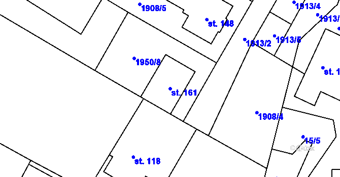 Parcela st. 161 v KÚ Pavlov, Katastrální mapa