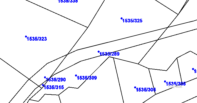 Parcela st. 1535/289 v KÚ Pavlov, Katastrální mapa