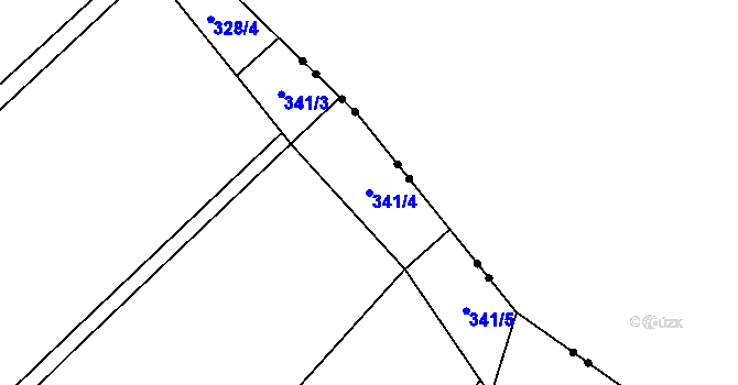 Parcela st. 341/4 v KÚ Pavlov, Katastrální mapa