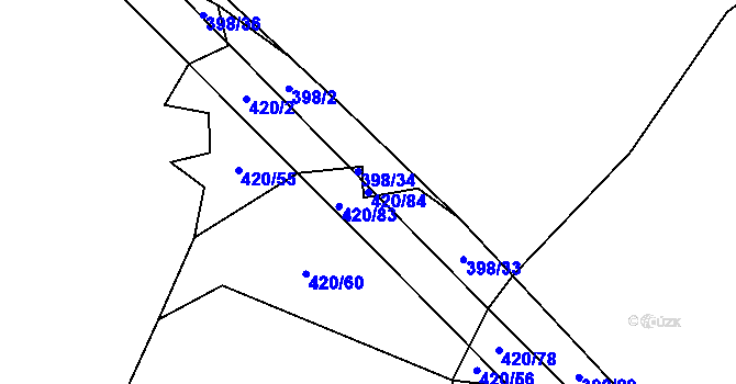 Parcela st. 420/84 v KÚ Pavlov, Katastrální mapa