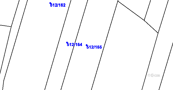 Parcela st. 512/165 v KÚ Pavlov, Katastrální mapa