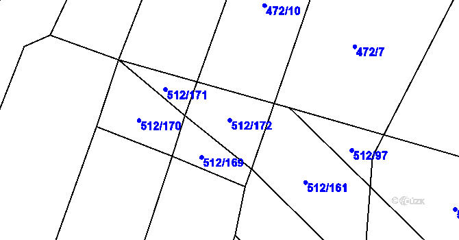 Parcela st. 512/172 v KÚ Pavlov, Katastrální mapa