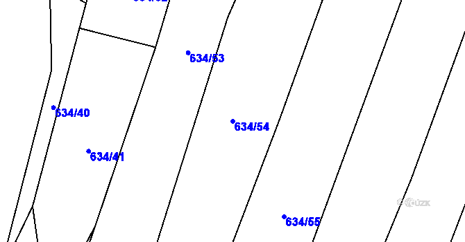 Parcela st. 634/54 v KÚ Pavlov, Katastrální mapa