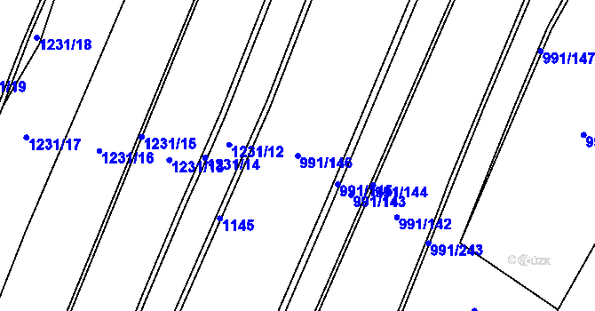 Parcela st. 991/146 v KÚ Pavlov, Katastrální mapa