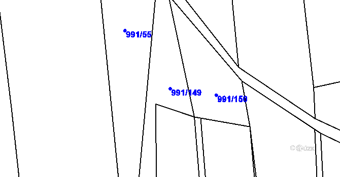 Parcela st. 991/149 v KÚ Pavlov, Katastrální mapa