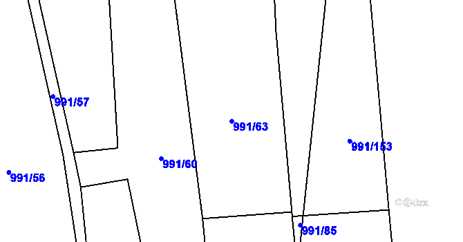 Parcela st. 991/63 v KÚ Pavlov, Katastrální mapa
