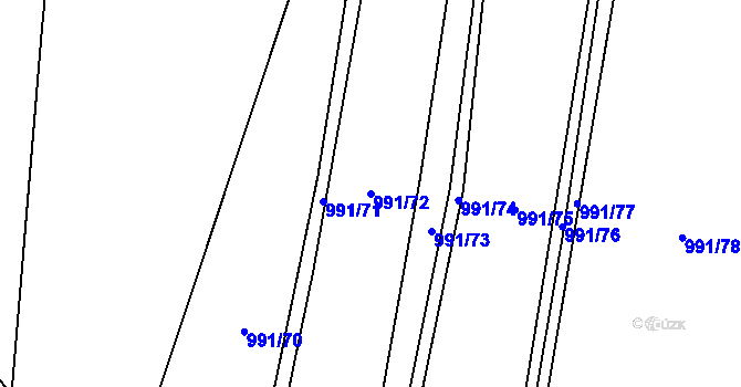 Parcela st. 991/72 v KÚ Pavlov, Katastrální mapa