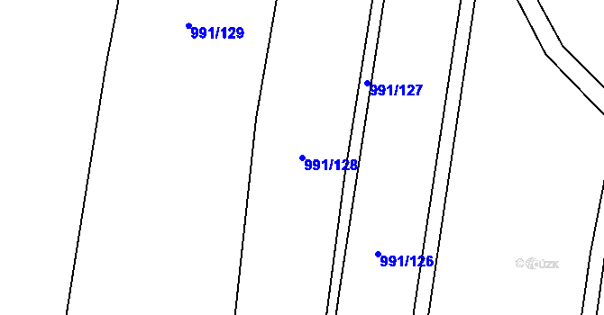Parcela st. 991/128 v KÚ Pavlov, Katastrální mapa