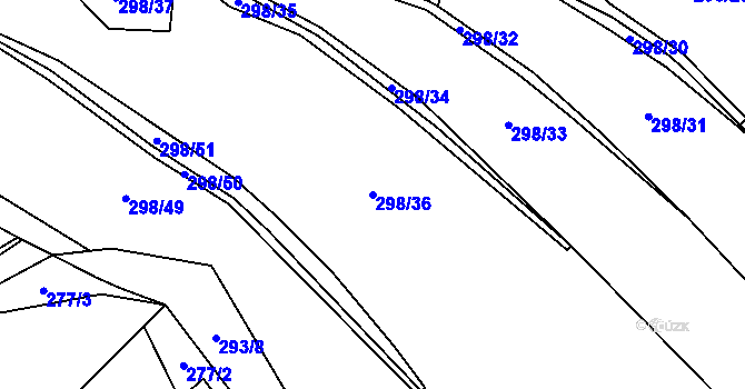 Parcela st. 298/36 v KÚ Pavlov, Katastrální mapa