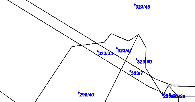 Parcela st. 323/33 v KÚ Pavlov, Katastrální mapa