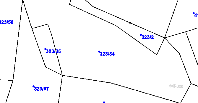 Parcela st. 323/34 v KÚ Pavlov, Katastrální mapa