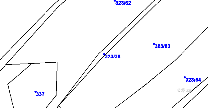 Parcela st. 323/38 v KÚ Pavlov, Katastrální mapa