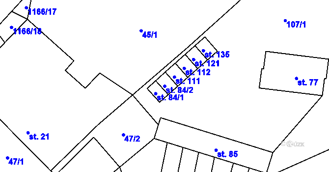 Parcela st. 84/2 v KÚ Pavlov u Loštic, Katastrální mapa