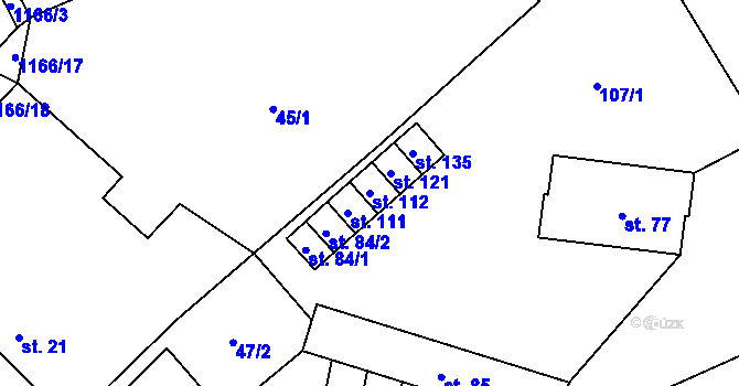 Parcela st. 112 v KÚ Pavlov u Loštic, Katastrální mapa