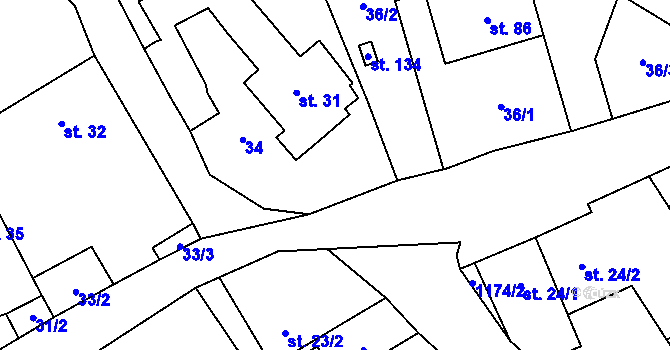 Parcela st. 35 v KÚ Pavlov u Loštic, Katastrální mapa