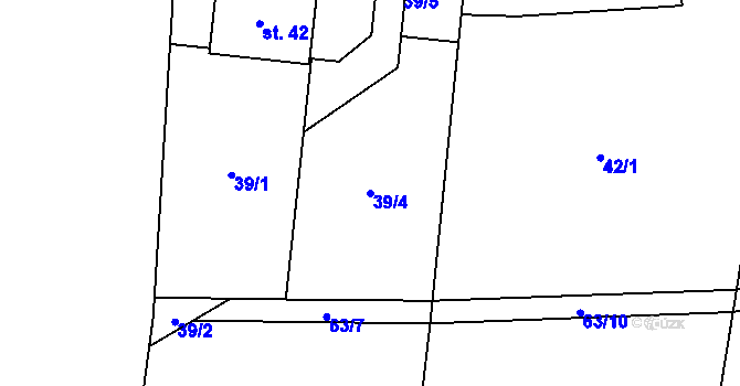 Parcela st. 39/4 v KÚ Zavadilka, Katastrální mapa