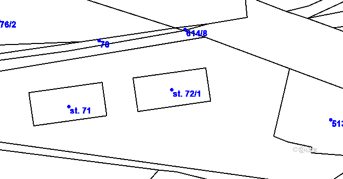 Parcela st. 72/1 v KÚ Pavlov u Herálce, Katastrální mapa