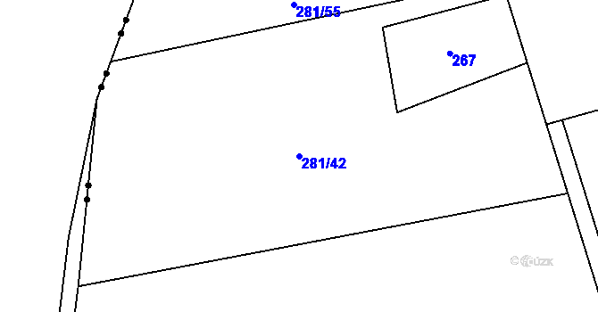 Parcela st. 281/42 v KÚ Pavlov u Herálce, Katastrální mapa